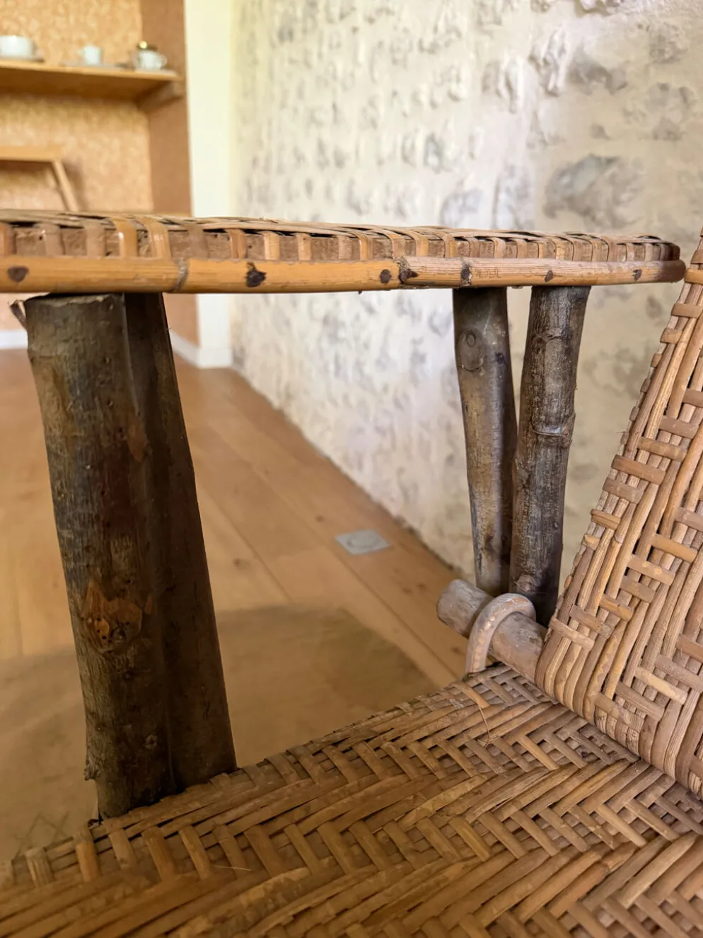 Chaise longue en rotin