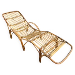 Chaise-longue en rotin italien