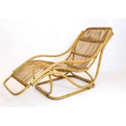 Chaise longue en rotin, Italie, années 60.