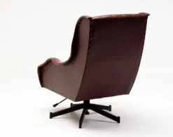 Chaise longue inclinable italienne des années 1950 en Naugahyde oxblood