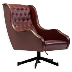 Chaise longue inclinable italienne des années 1950 en Naugahyde oxblood