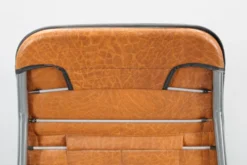 Chaise longue pliante italienne des années 1970 avec revêtement en similicuir