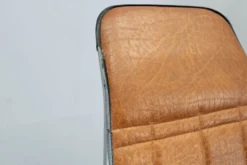 Chaise longue pliante italienne des années 1970 avec revêtement en similicuir