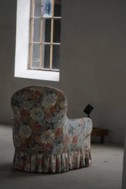 Chaise longue vintage/Canapé avec tapisserie florale, design danois moderne, années 1950