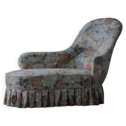 Chaise longue vintage/Canapé avec tapisserie florale, design danois moderne, années 1950