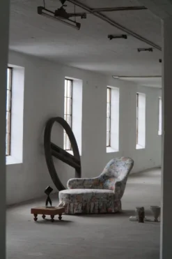 Chaise longue vintage/Canapé avec tapisserie florale, design danois moderne, années 1950