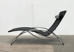 Chaise longue vintage modèle S 828 en acier tubulaire par Torben Skov pour Thonet, années 1980