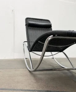 Chaise longue vintage modèle S 828 en acier tubulaire par Torben Skov pour Thonet, années 1980