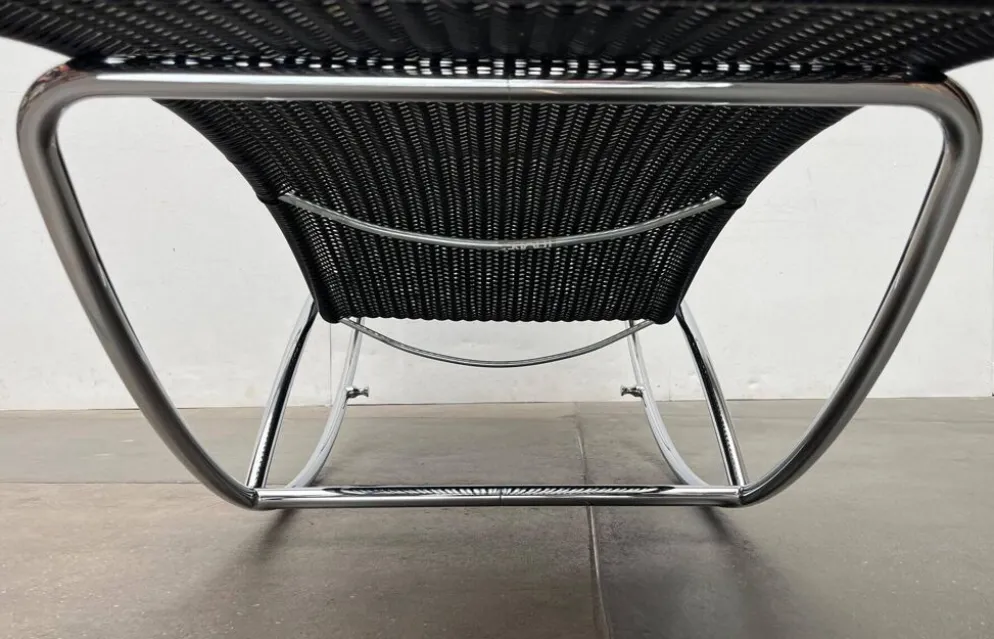 Chaise longue vintage modèle S 828 en acier tubulaire par Torben Skov pour Thonet, années 1980
