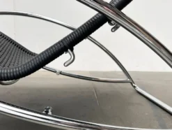 Chaise longue vintage modèle S 828 en acier tubulaire par Torben Skov pour Thonet, années 1980