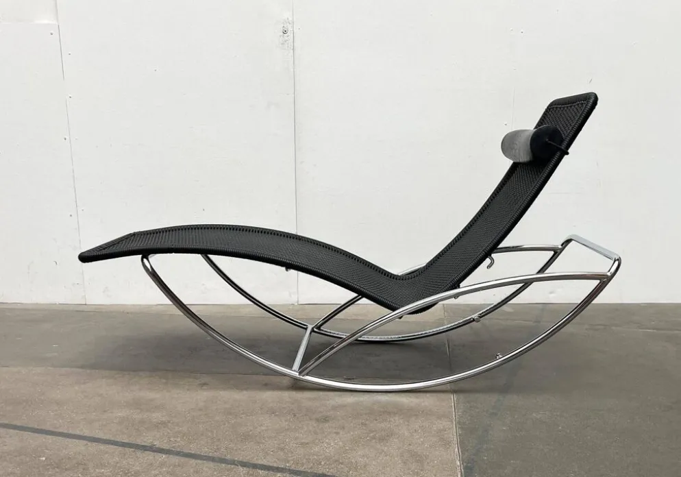Chaise longue vintage modèle S 828 en acier tubulaire par Torben Skov pour Thonet, années 1980