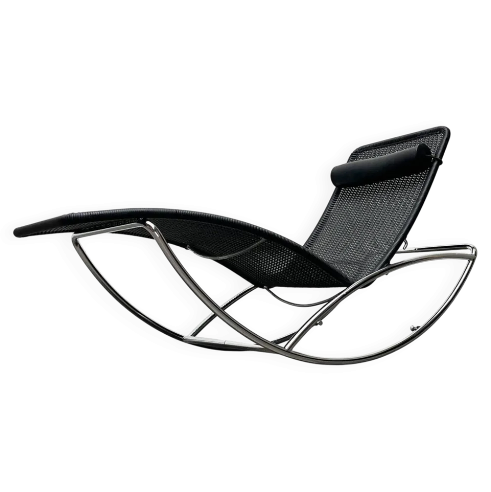 Chaise longue vintage modèle S 828 en acier tubulaire par Torben Skov pour Thonet, années 1980