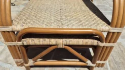 Chaise longue vintage rotin et bambou, circa années 60 Italie