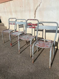4 chaises bistrot métallique
