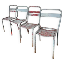 4 chaises bistrot métallique