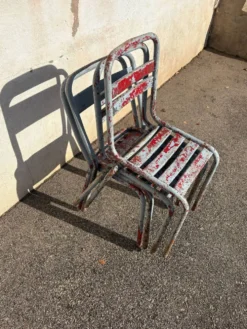 4 chaises bistrot métallique