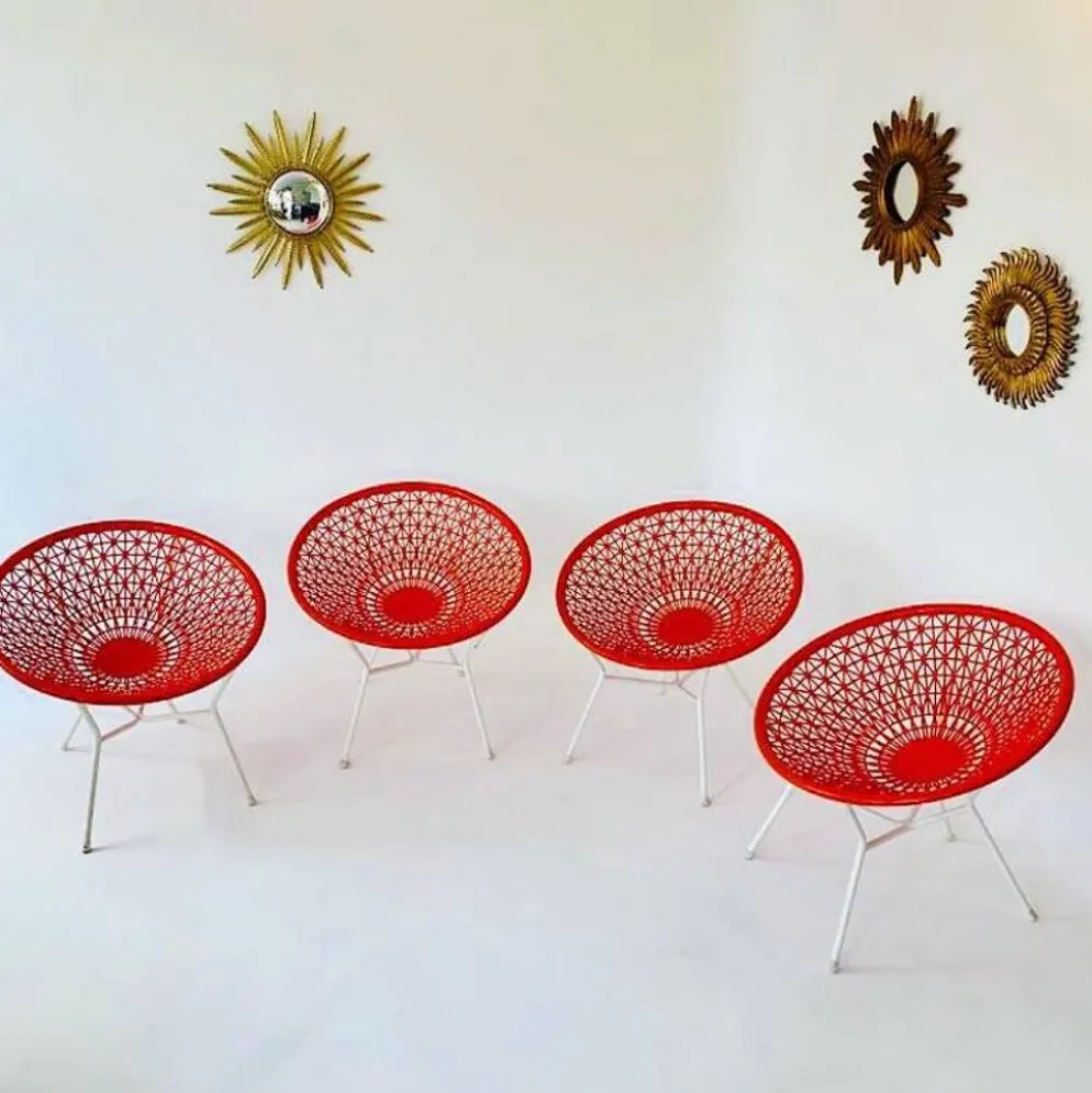 Chaises de jardin Balloon attribuées à F. Fabiano et M. Panzini, Italie 1970s