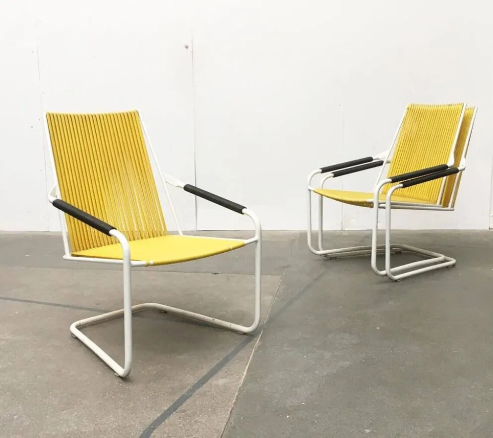 Chaises de jardin empilables Mauser allemandes de style mid-century moderne, ensemble de 3.