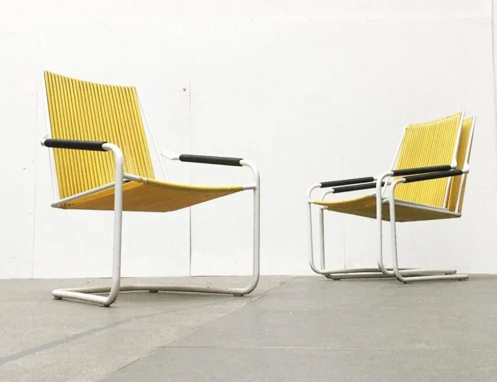 Chaises de jardin empilables Mauser allemandes de style mid-century moderne, ensemble de 3.