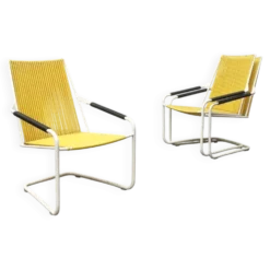 Chaises de jardin empilables Mauser allemandes de style mid-century moderne, ensemble de 3.