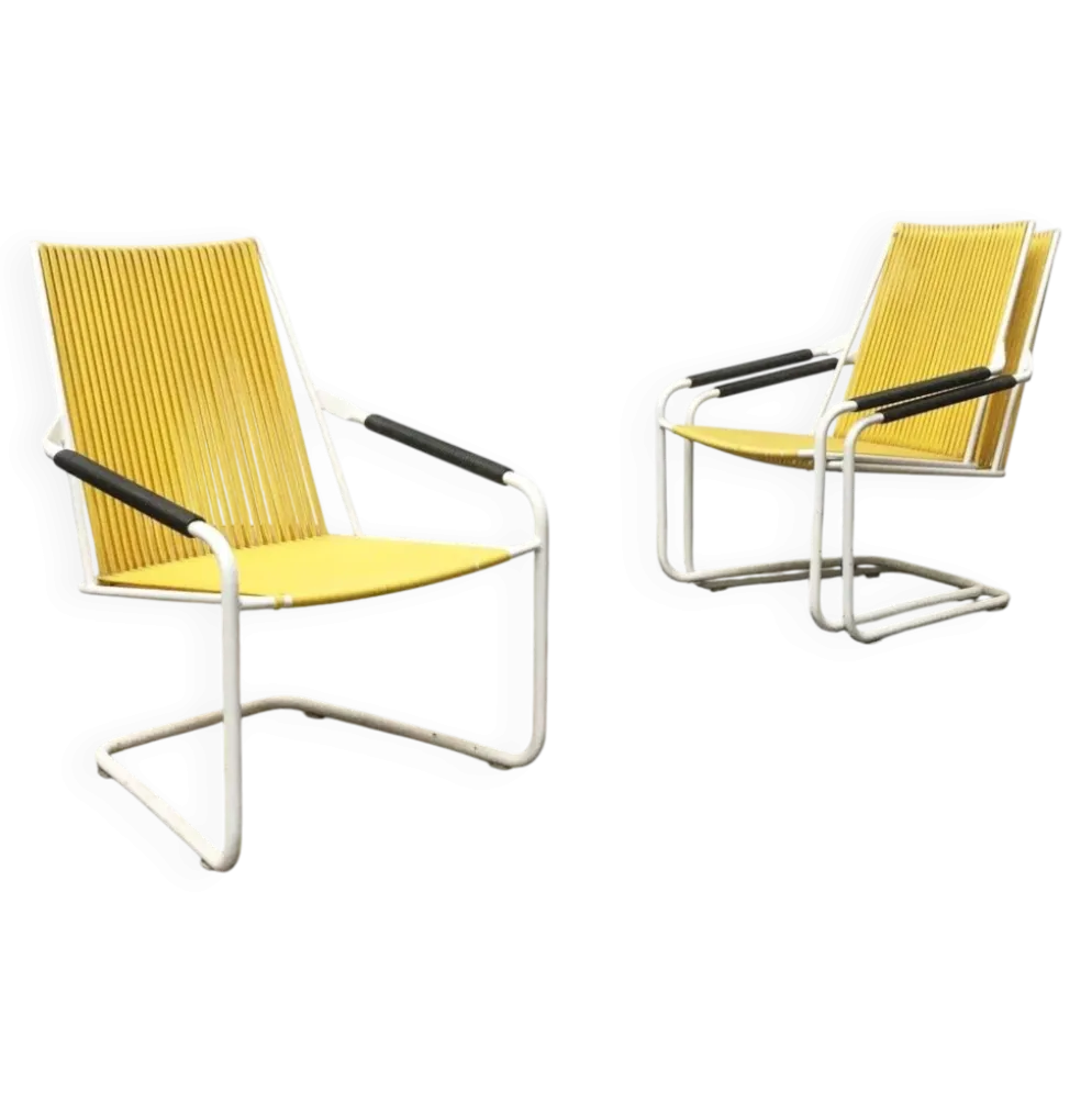Chaises de jardin empilables Mauser allemandes de style mid-century moderne, ensemble de 3.