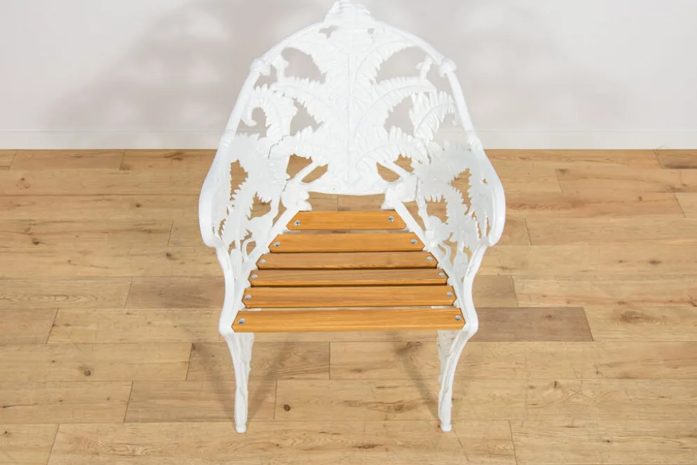 Chaises de jardin en fonte de style victorien Coalbrookdale, Royaume-Uni, années 1950, ensemble de 2.