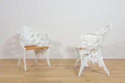 Chaises de jardin en fonte de style victorien Coalbrookdale, Royaume-Uni, années 1950, ensemble de 2.