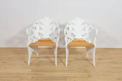 Chaises de jardin en fonte de style victorien Coalbrookdale, Royaume-Uni, années 1950, ensemble de 2.