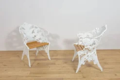 Chaises de jardin en fonte de style victorien Coalbrookdale, Royaume-Uni, années 1950, ensemble de 2.