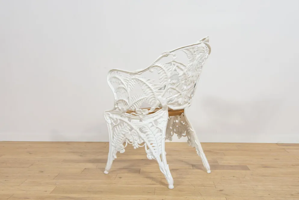 Chaises de jardin en fonte de style victorien Coalbrookdale, Royaume-Uni, années 1950, ensemble de 2.