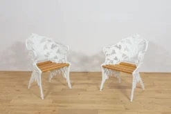 Chaises de jardin en fonte de style victorien Coalbrookdale, Royaume-Uni, années 1950, ensemble de 2.