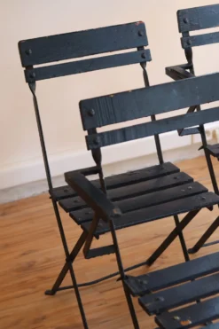 4 chaises de jardin pliantes, années 50