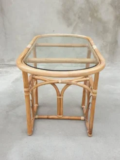 Chaises en Bambou, Italie, années 1960, lot de 3