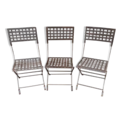 3 chaises en fer forgé