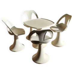 4 chaises et 1 Tabel Space Age 1960's
