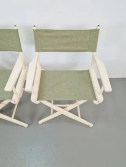 Chaises pliantes de directeur en bois vintage, années 1960, ensemble de 4
