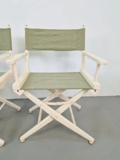 Chaises pliantes de directeur en bois vintage, années 1960, ensemble de 4