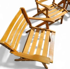 4 chaises pliantes par Ico & Luisa Parisi pour Reguitti, Italie, années 1970