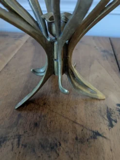 Chandelier fleur Art nouveau en laiton