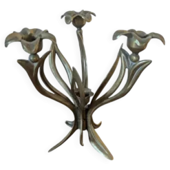 Chandelier fleur Art nouveau en laiton