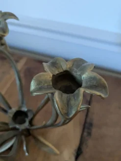 Chandelier fleur Art nouveau en laiton