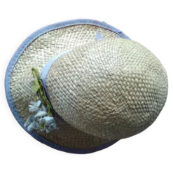 Chapeau en paille style canotier femme