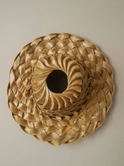 chapeau fibre naturelle tressée décoration campagne bohème ethnique fabrication artisanale
