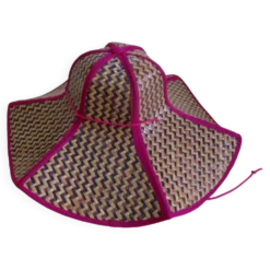 Chapeau paille tressée pliable
