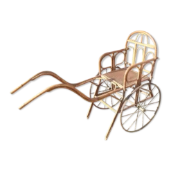 Charette enfant en bambou et osier 1900