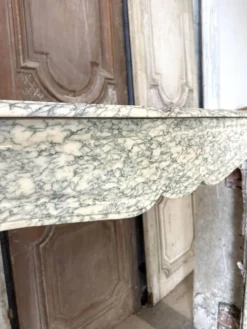 Cheminée de Louis XV pompadour circa 1900 marbre vert d’Estours