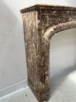 Cheminée de style Louis XIV en marbre rouge moucheté XIX siècle