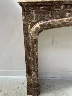 Cheminée de style Louis XIV en marbre rouge moucheté XIX siècle