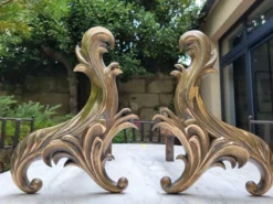 Chenets en bronze doré XIXe