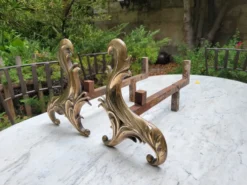 Chenets en bronze doré XIXe